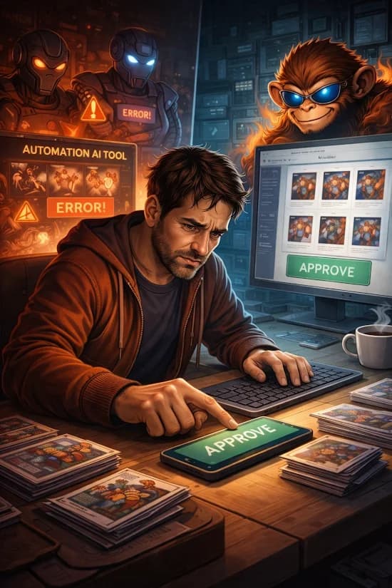 Fire Monkey mascot giving approval